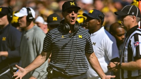 Head coach Jim Harbaugh of the Michigan Wolverines