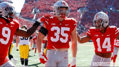 Tommy Eichenberg celebrates his interception