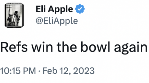 Eli Apple tweet