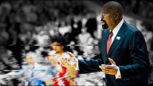 Indiana Head Coach Mike Woodson questions a call during the second half of the Indiana versus Ohio State men's basketball game at Simon Skjodt Assembly Hall on Saturday, Jan. 28, 2023.