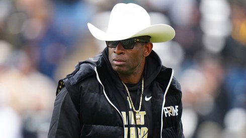 Colorado Buffaloes head coach Deion Sanders during the Buffs' 2023 spring football game.