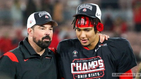 Ohio State football head coach Ryan Day and former Buckeye quarterback C.J. Stroud