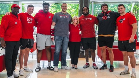 Ohio State football players at hospital.
