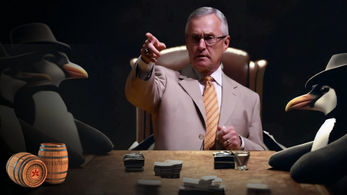 jim tressel surrounded by penguin capos