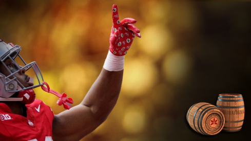 Sept. 9, 2023; Columbus, Oh., USA; Ohio State Buckeyes running back TreVeyon Henderson (32) celebrates a touchdown during the second half of Saturday's NCAA Division I football game agaisnt the Youngstown State Penguins at Ohio Stadium.