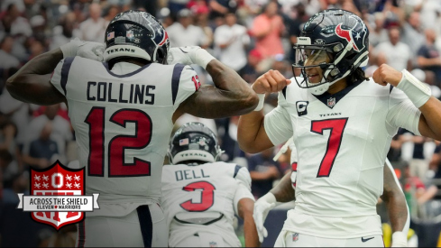 C.J. Stroud celebrates with Nico Collins