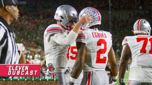 Ohio State players Kyle McCord and Emeka Egbuka