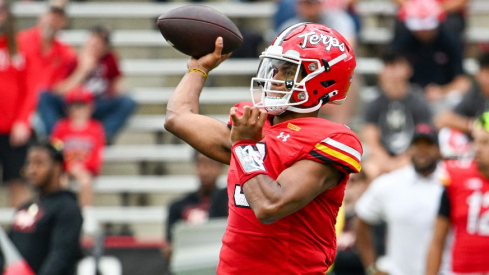 Quarterback Taulia Tagovailoa of the Maryland Terrapins