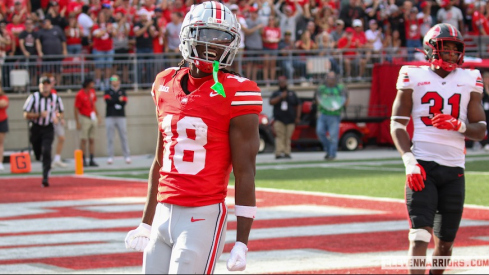 Marvin Harrison Jr. celebrating a touchdown