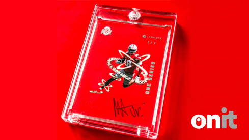 A signed Marvin Harrison Ohio State football card from OnIt