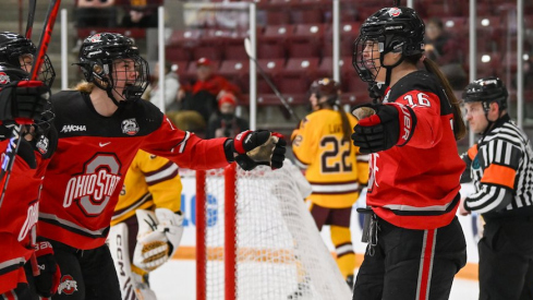 Ohio State celebrating one of its goals