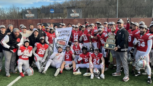 Ohio State club football celebrating its national championship