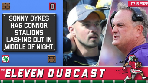 Former Michigan analyst Connor Stalions (left) and TCU head coach Sonny Dykes (right)