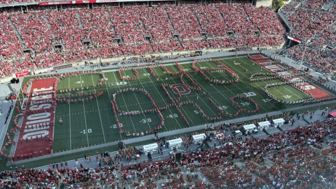 Ohio State Marching Band performs Quadruple Script Ohio