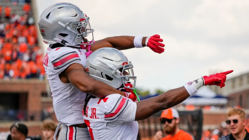Ohio State defensive backs Davison Igbinosun (left) and Jermaine Mathews Jr. (right)