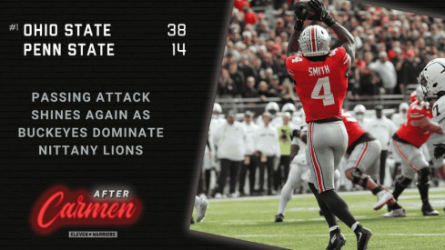 Jeremiah Smith catching one of his two touchdown passes