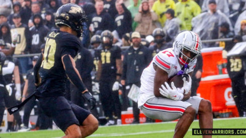 Ohio State wide receiver Carnell Tate (right)