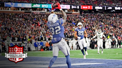 TreVeyon Henderson making his first NFL touchdown catch