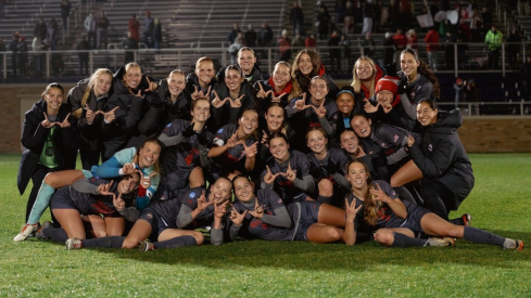 Ohio State women’s soccer celebrates its win over Notre Dame