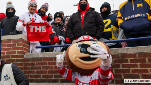 Brutus Buckeye takes the ultimate selfie in Michigan Stadium