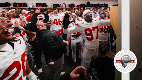 Ryan Day celebrates a win over Michigan
