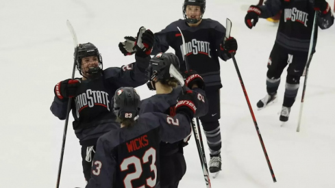 Ohio State women’s hockey during its Jan. 30 win over Minnesota Duluth