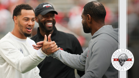 Jaxon Smith-Njigba, Devin Jordan and J.T. Barrett