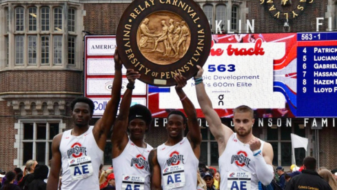 Ohio State's 4x100 team at the Penn Relays