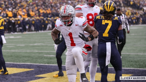 Brandon Inniss celebrating vs. Michigan in 2025