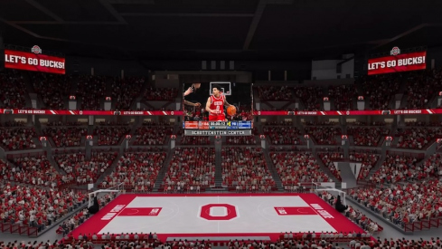 Rendering of new video boards at Schottenstein Center