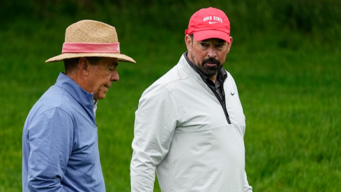 Nick Saban and Ryan Day at the 2025 Memorial Tournament