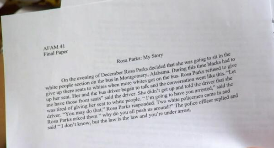 Paper written by unc athlete