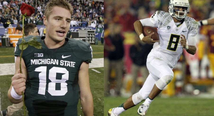 Connor Cook versus Marcus Mariota: the battle of alliterative quarterbacks.