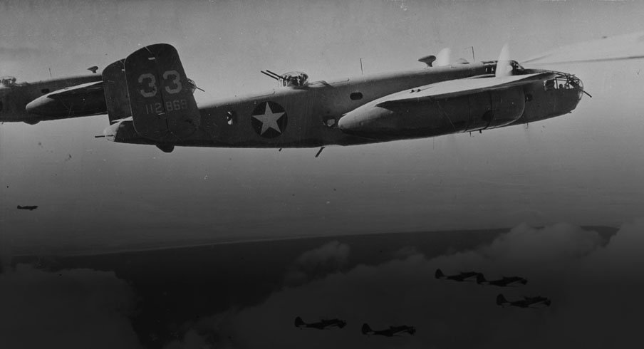 An American B-25, similar to one Don Scott flew.