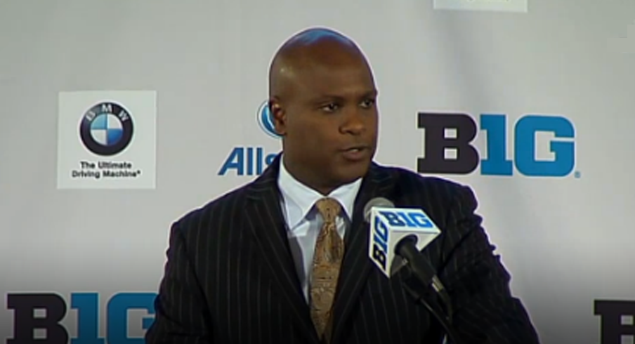 Purdue head coach Darrell Hazell at Big Ten Media Days