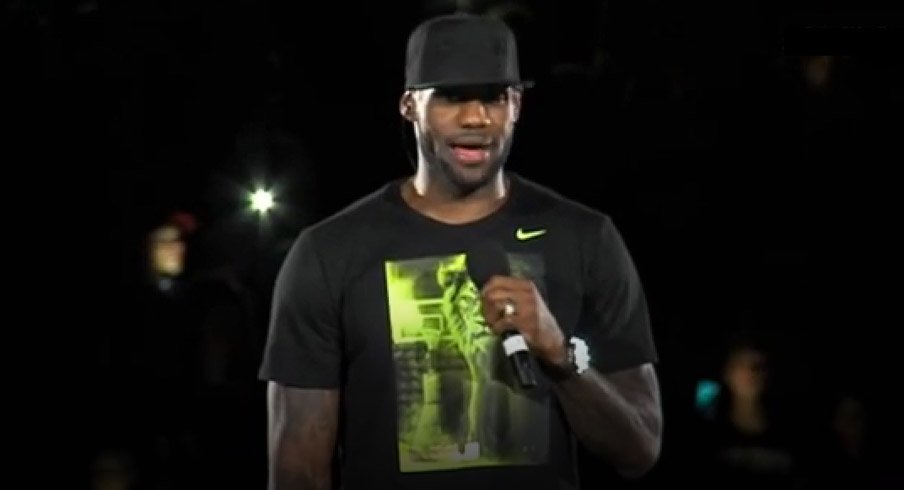 LeBron James led the crowd in an OH-IO chant. It was pretty awesome.