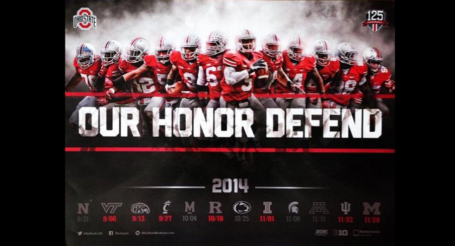 Ohio State's 2014 football schedule poster is pretty fresh.