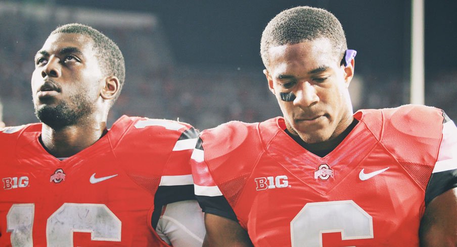 J.T. Barrett and Evan Spencer following Ohio State's loss to Virginia Tech.