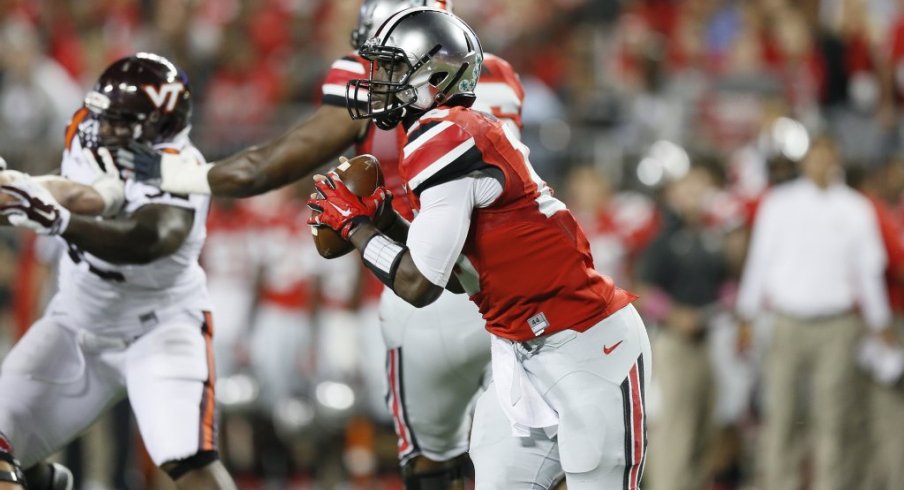 Virginia Tech was J.T. Barrett's face all night long