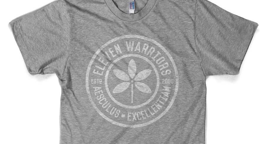 The Eleven Warriors Track Tee available now at Eleven Warriors Dry Goods