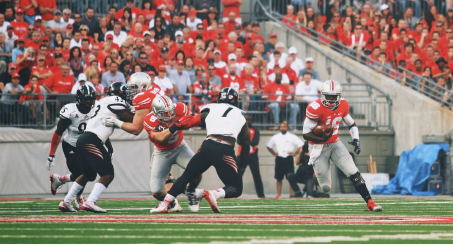 J.T. Barrett picking up one of Ohio State's 45 first downs.