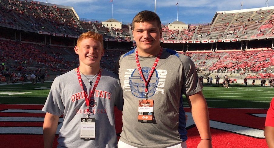 Myers (right) took in the Buckeye game on Saturday.