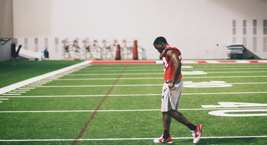 Darron Lee at Ohio State's 2014 media day. [Walt Keys, ElevenWarriors.com]