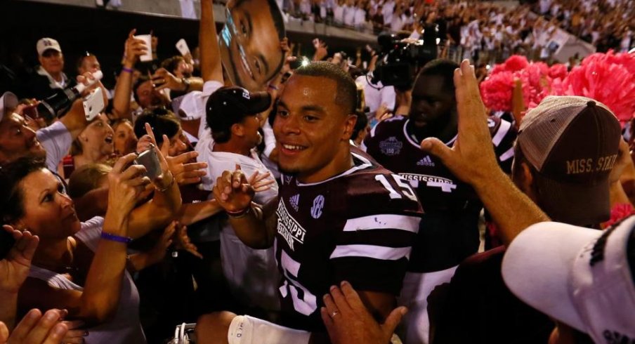 Dak Prescott celebrates the win over Auburn