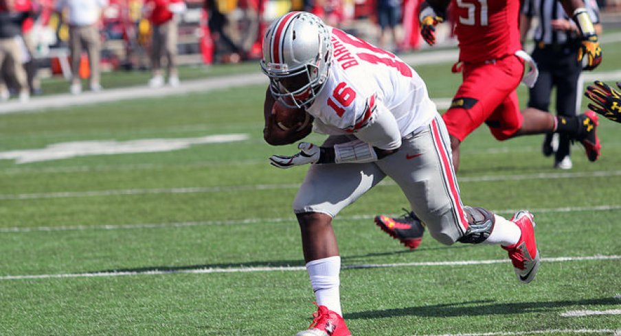 J.T. Barrett rumbles, bumbles, and stumbles to the endzone against Maryland