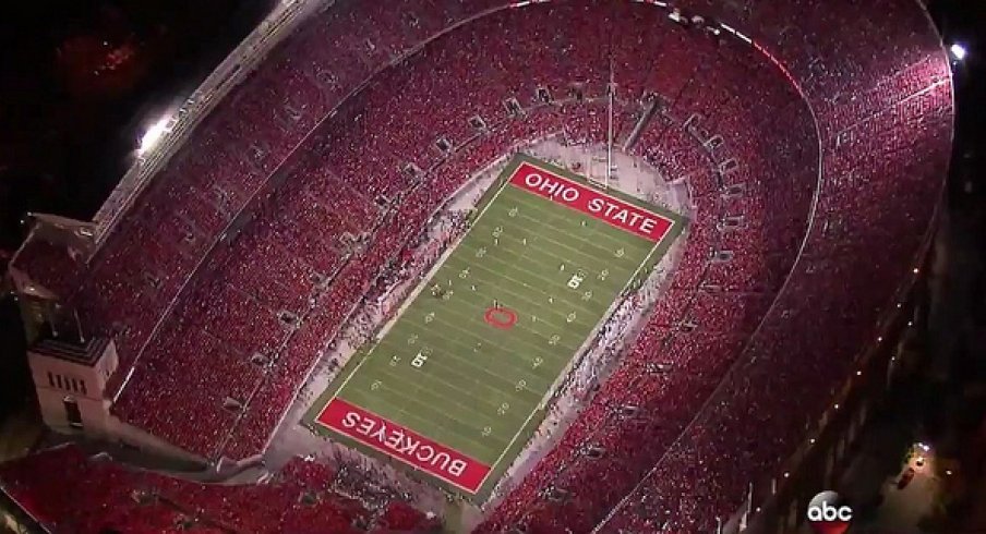 Ohio Stadium in the midst of a "Scarlet Out" vs. Wisconsin.