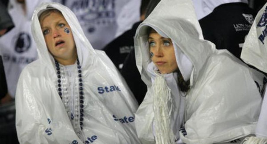 Sad Nittany Lions fans are sad after Urban Meyer and company almost burned down Beaver Stadium in 2012.