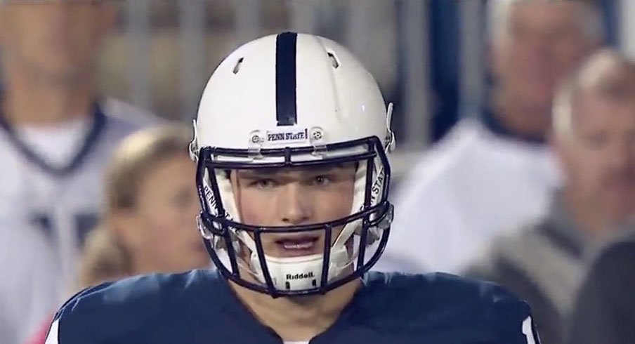 Christian Hackenberg following Vonn Bell's first quarter interception.