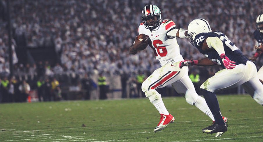 Urban Meyer gushed about J.T. Barrett's ability to fight through an injury Saturday night.