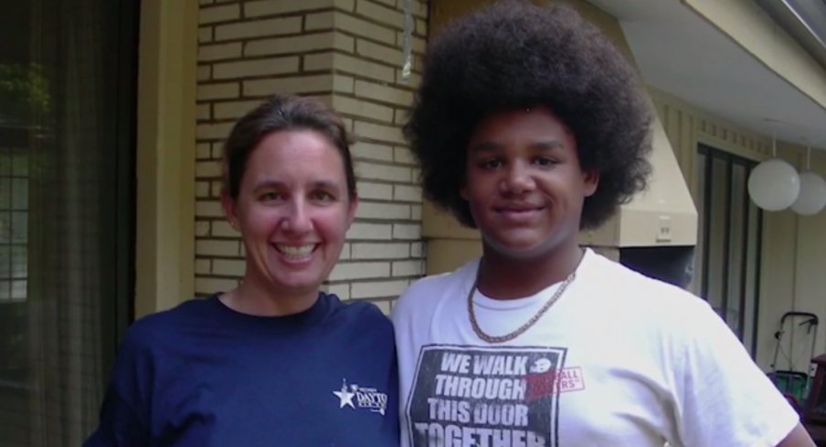 Ohio State defensive tackle Michael Bennett rocking an impressive afro